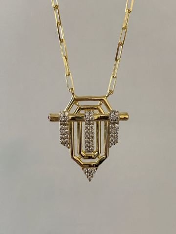 925 Silver | Large Trendy Stone-Detail Necklace