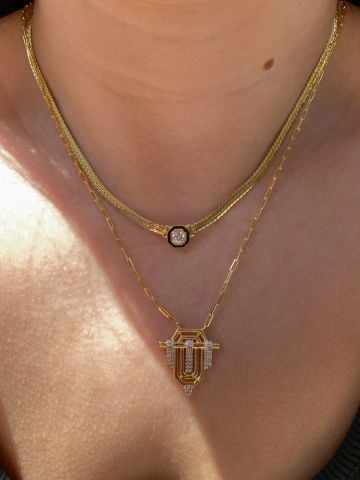 925 Silver | Large Trendy Stone-Detail Necklace