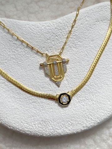 925 Silver | Large Trendy Stone-Detail Necklace