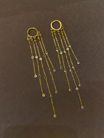 925 Gümüş | Taş Detaylı Sarkıt Küpe