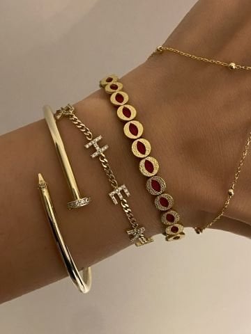 Bronz | El Yapımı Yuvarlak Plakalı Bileklik