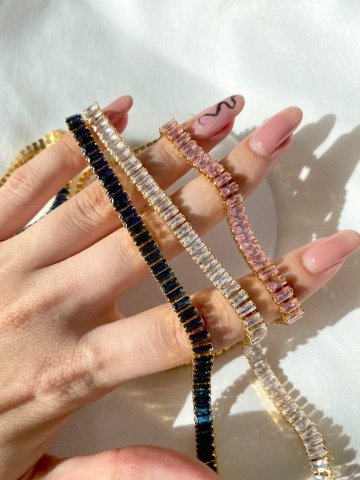 Renkli Baget Taşlı Choker