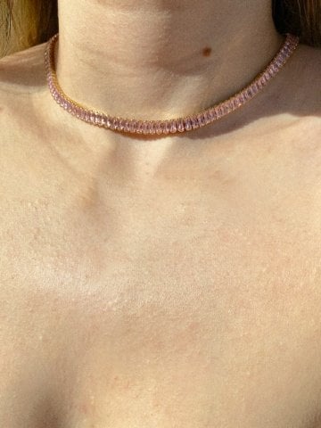 Renkli Baget Taşlı Choker