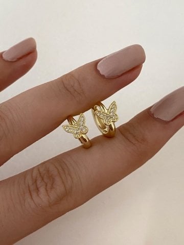 925 Gümüş | Mini Kelebek Küpe (Kıkırdak Uyumlu)
