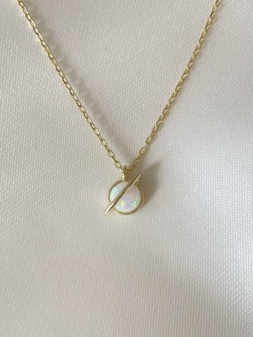925 Gümüş | Opal Taşlı Satürn Kolye