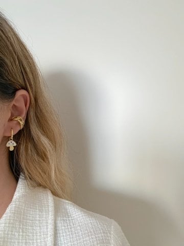 925 Gümüş | Renkli Mineli Mantar Figürlü Küpe