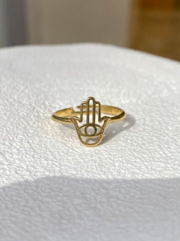 925 Gümüş | Minimal Hamsa Yüzük