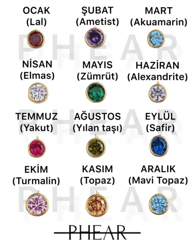 925 Gümüş | Doğum Ayı Taşlı Harf Kolye Gold - 50+5 cm