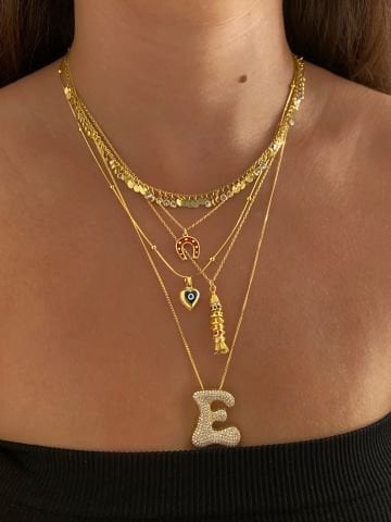 925 Silver | Heart Evil Eye Necklace with Bead Chain