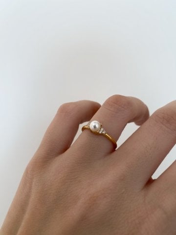 925 Gümüş | İncili Minimal Yüzük