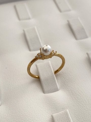 925 Gümüş | İncili Minimal Yüzük