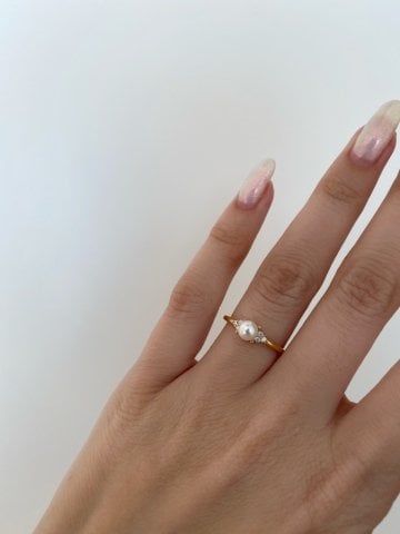 925 Gümüş | İncili Minimal Yüzük