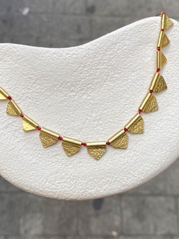 Bronze | Handmade Ethnic Necklace with Triangle Plate