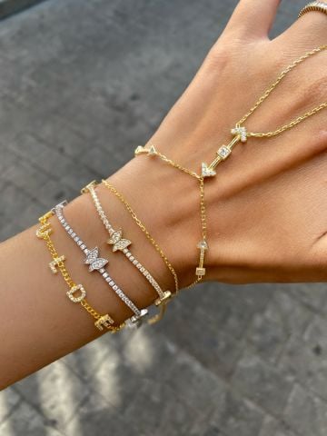 925 Gümüş | 3'lü Kelebekli Su Yolu Bileklik