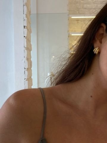925 Gümüş | Ortası Taşlı 3 Şeritli Küpe