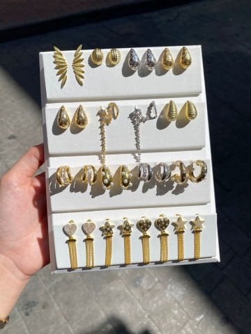 925 Gümüş | Vintage Görünümlü Düğme Küpe