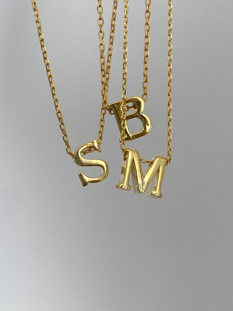 925 Gümüş | Minimal 3 Boyutlu Harf Kolye
