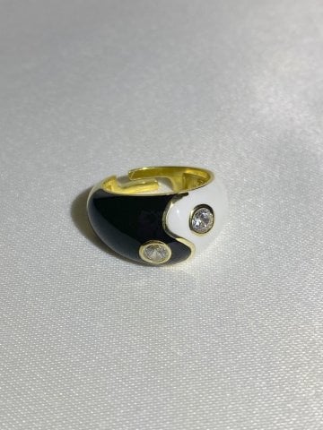 925 Gümüş | Bombeli Yin Yang Yüzük