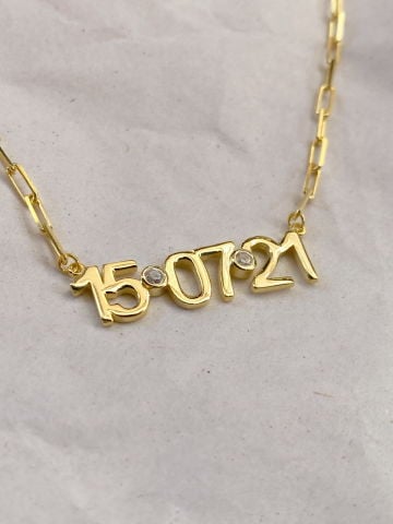 925 Gümüş | Ataç Zincirli İstediğini Yazdır Taş Detaylı Tarih Kolye