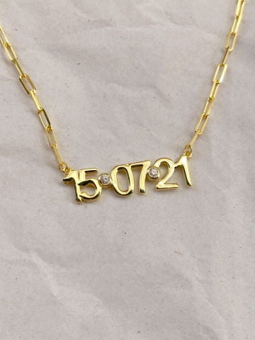 925 Gümüş | Ataç Zincirli İstediğini Yazdır Taş Detaylı Tarih Kolye
