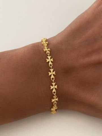 925 Gümüş | Unisex İşlemeli Zincir Bileklik