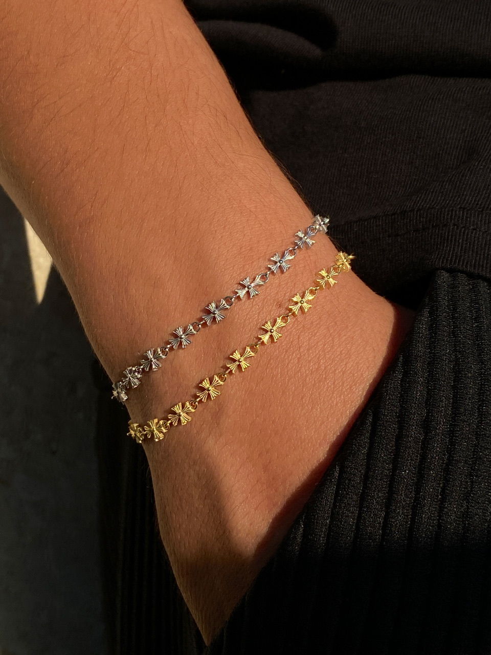 925 Gümüş | Unisex İşlemeli Zincir Bileklik