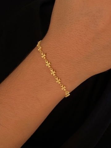 925 Gümüş | Unisex İşlemeli Zincir Bileklik