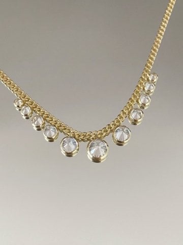 925 Gümüş | Yuvarlak Taşlı Choker