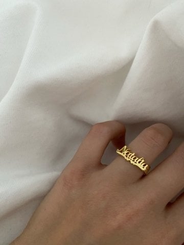 925 Gümüş | 3 Boyutlu Şeritli İstediğini Yazdır Yüzük