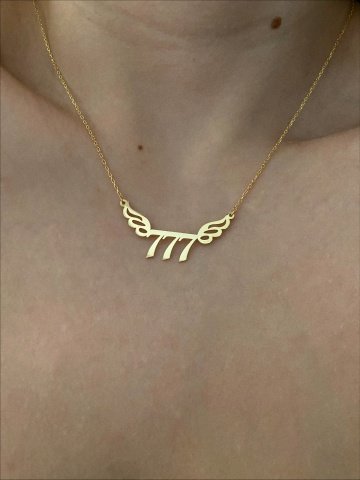 925 Gümüş | Kanatlı Angel Number Kolye