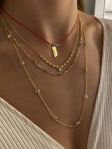925 Gümüş | Yonca Detaylı Göz Kolye