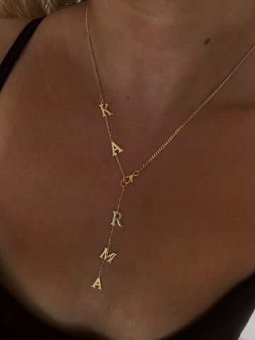 925 Gümüş | Kalın Zincir Detaylı İstediğini Yazdır Y Kolye Rose Gold