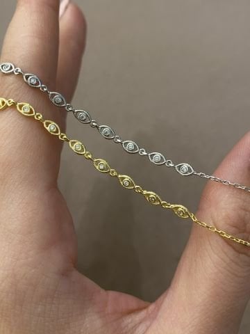925 Gümüş | Minimal Göz Figürlü Bileklik